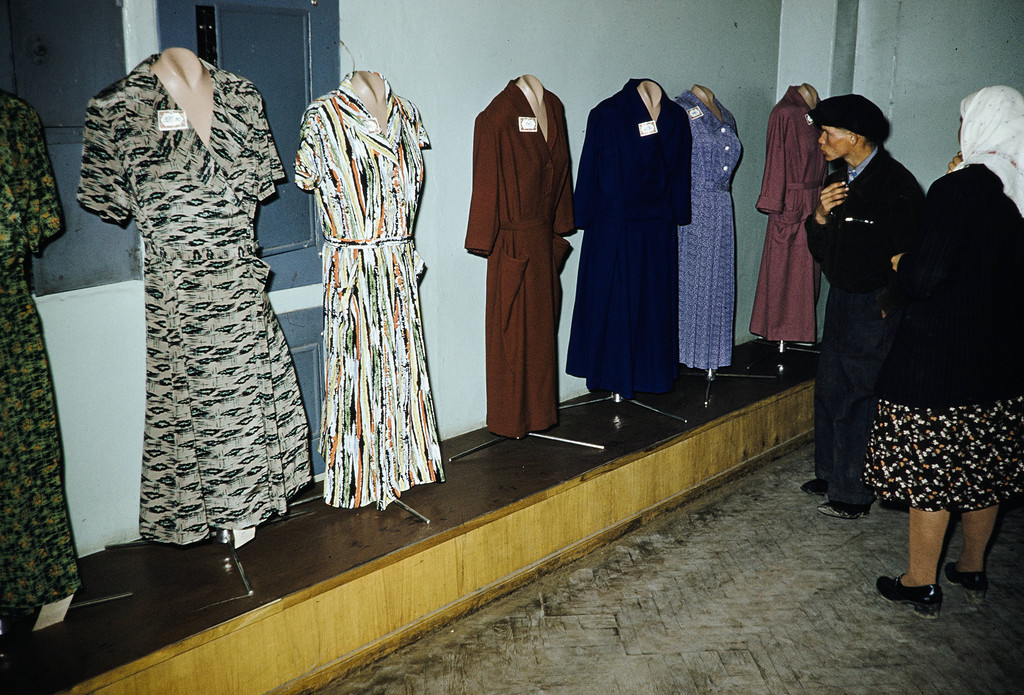 Russia, dress display at store in Moscow Russia, dress display at store in Moscow