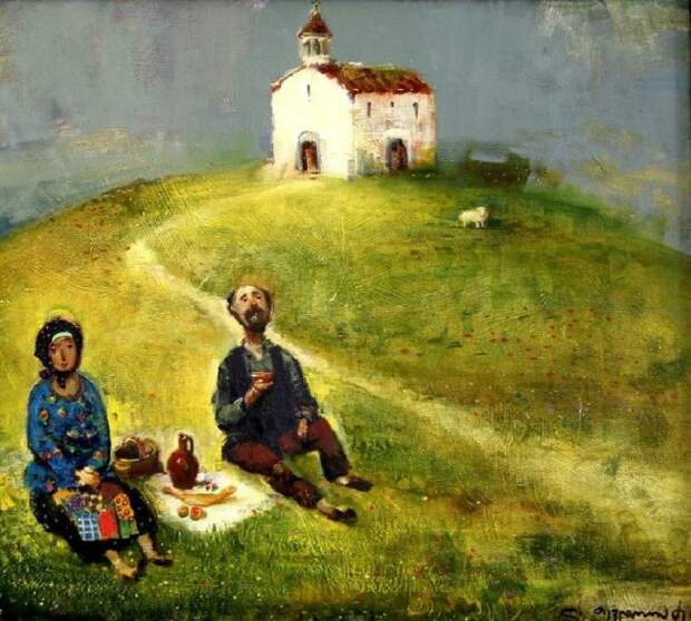 У церкви. Автор: Ладо Тевдорадзе. 