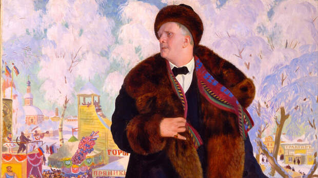 Почему Федор Шаляпин на портрете Бориса Кустодиева изображен в шубе?