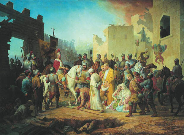 Казань пала к ногам царя Ивана. Пришло время русской мести...(художник П.Шамшин)