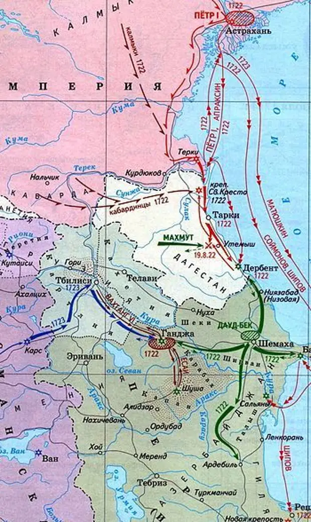 Астрахань дербент карта