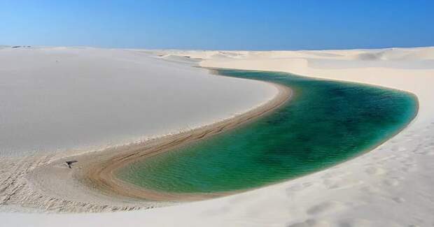 4. Это замечательное озеро в пустыне находится в Ленсойс (национальный парк Мараньян, Бразилия).
