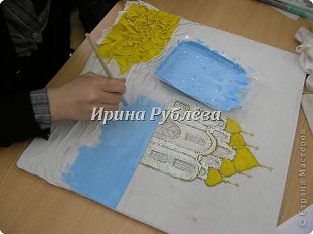 Картина панно рисунок 23 февраля 8 марта День матери День рождения Аппликация Моделирование конструирование Картины и панно в технике мокрая ткань Мастер-класс Материал природный Ткань фото 9