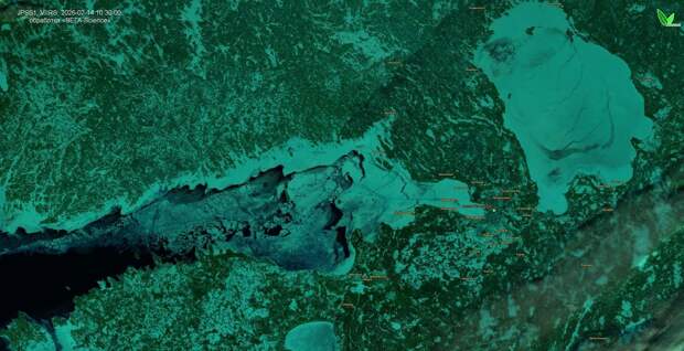 ИКИ РАН показало спутниковые снимки замерзшего Петербурга