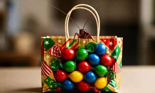 Новогодний подарок с тараканами признан фальшивым или нет