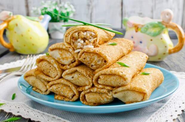 Блины с мясом к Масленице