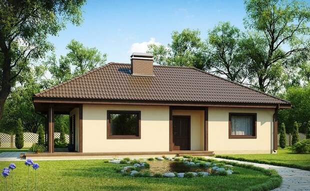 Красивые фасады одноэтажных домов: 51 фото идей