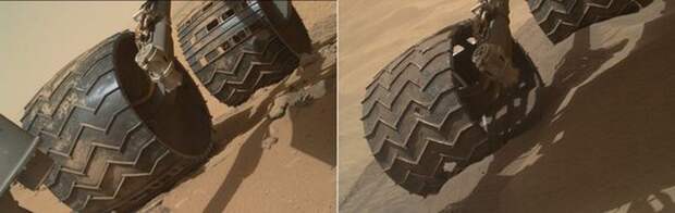 Как изменился марсоход Кьюриосити за два года пребывания на Марсе марс, марсоход
