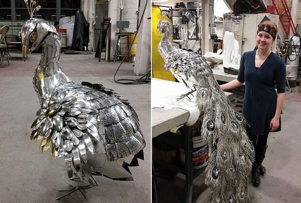 Скульптура птицы, сделанная  студенткой Liddlenomnom.