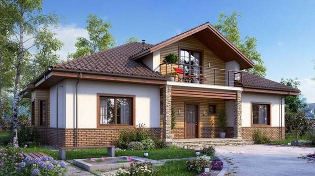 Красивые фасады одноэтажных домов: 51 фото идей