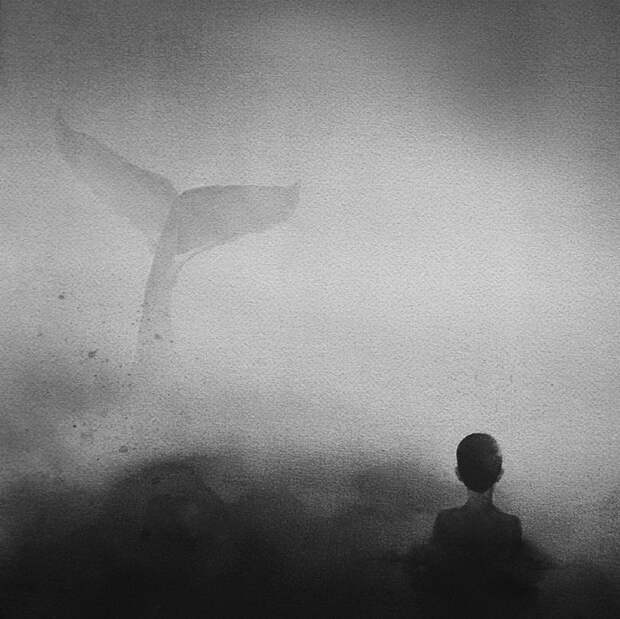 Черно-белые акварели Elicia Edijanto Черно-белые акварели Elicia Edijanto