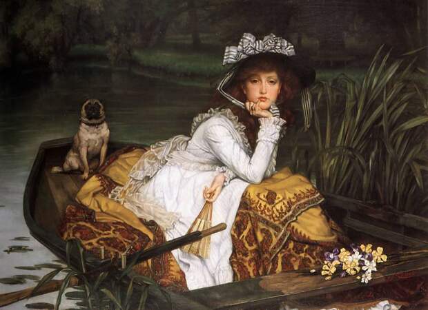 Young Lady in a Boat, Автор: Tissot, Jacques Joseph (Жак Джозеф Tissot)Tissot, Jacques Joseph (Живопись на Gallerix.ru)