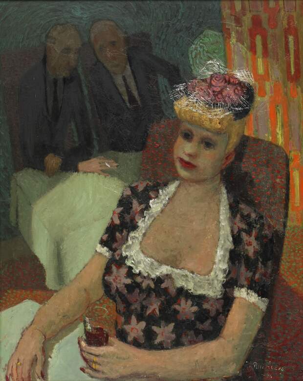 1946_Дама в шляпе в ресторане (Lady in a hat in a restaurant)_80.5 x 65_д.,м._Частное собрание.jpg 1946_Дама в шляпе в ресторане (Lady in a hat in a restaurant)_80.5 x 65_д.,м._Частное собрание.jpg