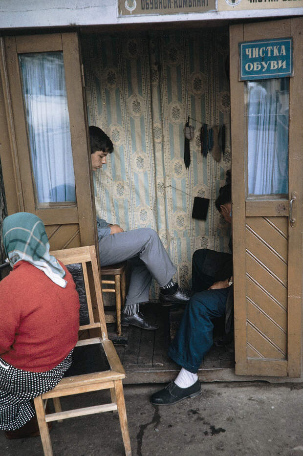Russia, young man having shoes shined in Khabarovsk Russia, young man having shoes shined in Khabarovsk