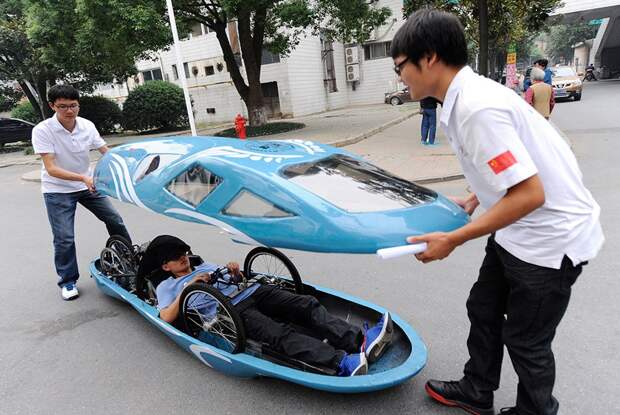 Студенты собрали экомобиль. Провинция Хунань, 8 октября 2013 авто, изобретатель, китай, самоделка