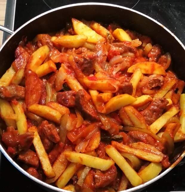 Азу Рецепт, Длиннопост, Кулинария, Еда, Мясо, Говядина, Картофель, Соленые огурцы