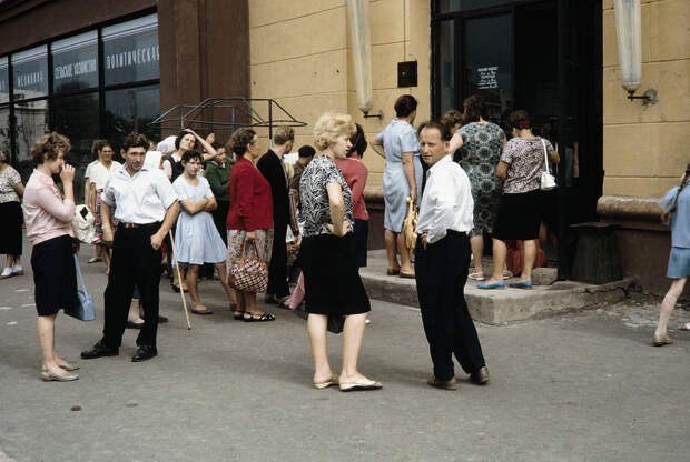 Russia, people standing in line in Khabarovsk Russia, people standing in line in Khabarovsk