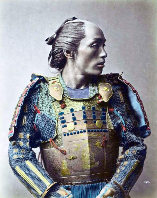 Редкие цветные фотографии самураев 