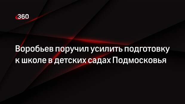Воробьев поручил внедрять лучшие практики по подготовке к школе в детских садах