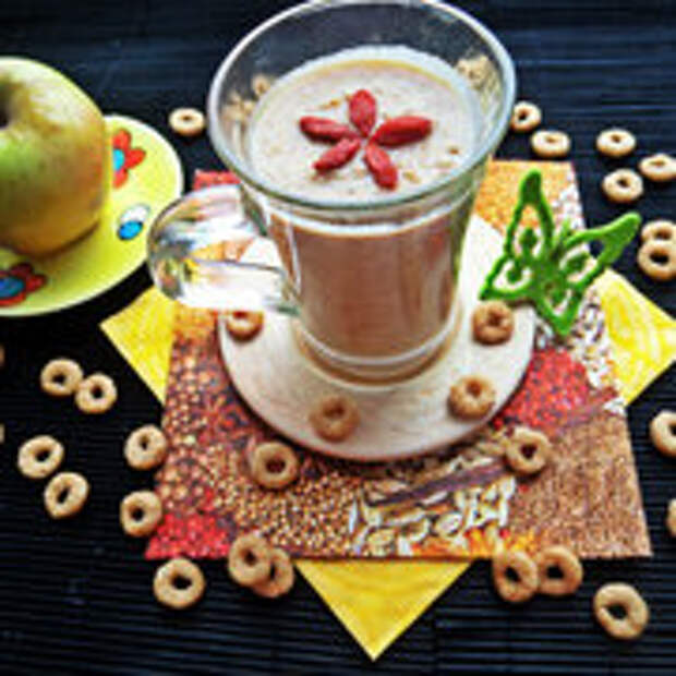 Смузи с фасолью,курагой и отрубями