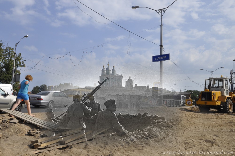 29.Смоленск 1943-2013 Наши зенитчики у моста Smolensk 1943-2013