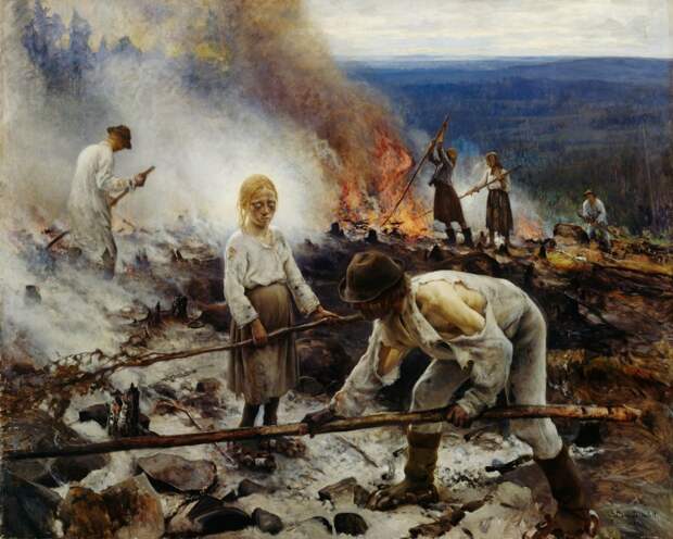 Ээро Ярнефельт. «Под ярмом» («Выжигание леса»), 1893