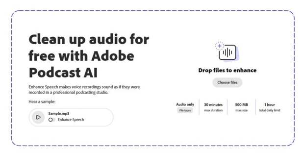 Нейросеть для улучшения звука от Adobe. Главная страница Adobe Enhance Speech. Нейросеть для улучшения звука от Adobe. Главная страница Adobe Enhance Speech. Фото.