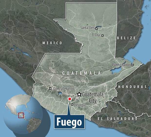 Гватемала. Вулкан Фуэго - Вулкан Огня Фуэго, вулкан, гватемала, извержение, новости со всего мира