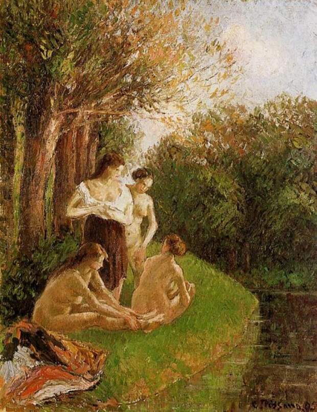 Bathers 2. (1895). Писсарро, Камиль