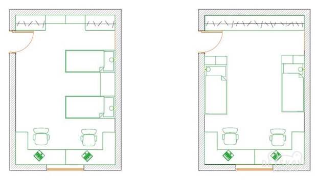 Планировка детской комнаты для двоих детей