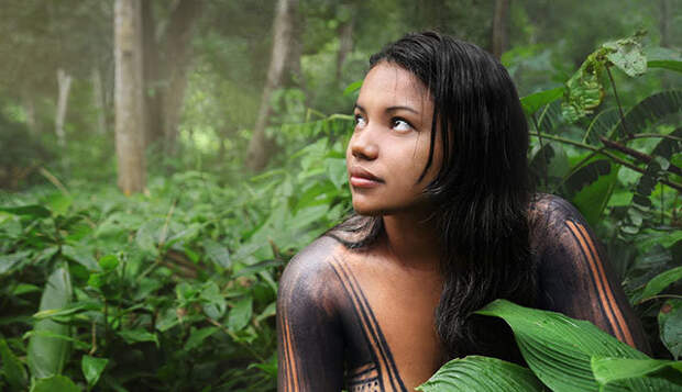 Портрет девушки из одного из племён Амазонки интересно, люди, мир, подборка, фотографии