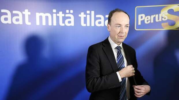 Jussi Halla-aho perussuomalaisten tiedotustilaisuudessa Helsingissä torstaina 