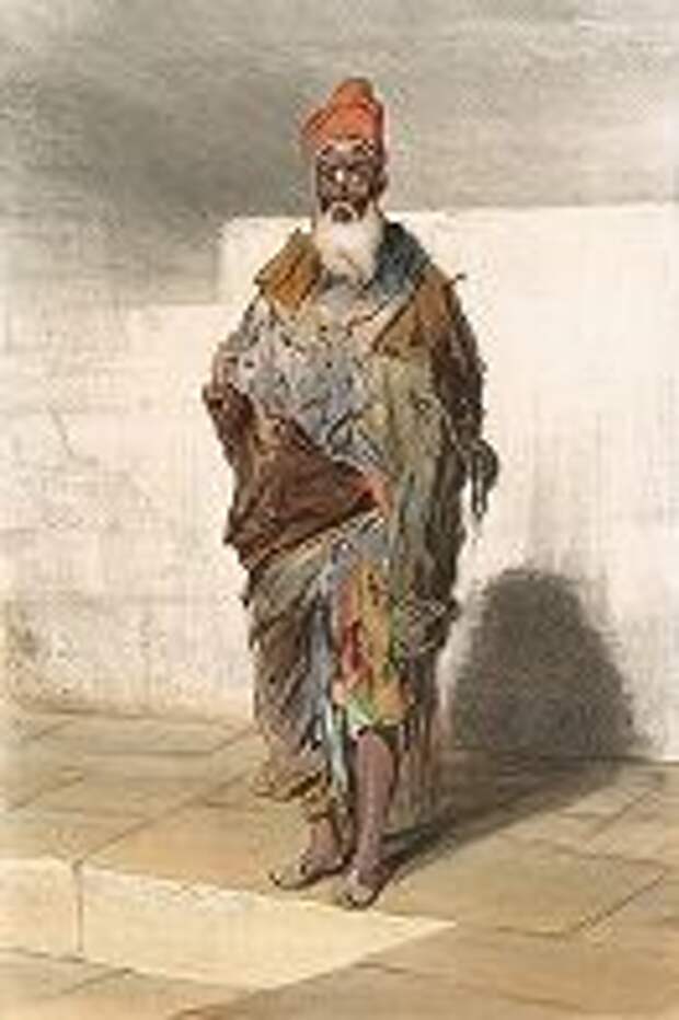 Индус-огнепоклонник в Баку. "Costumes du Caucase", л. 53, Париж, 1840-е гг. 