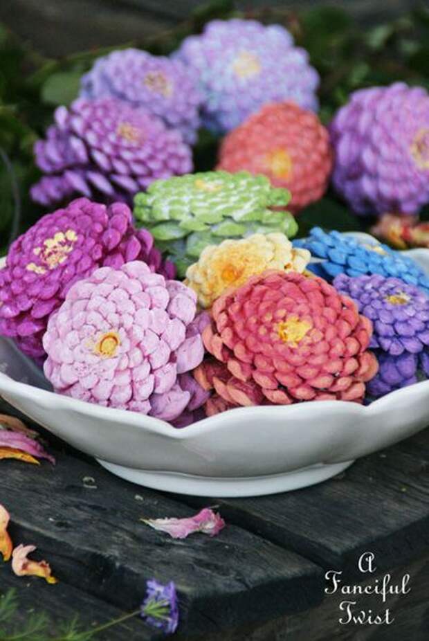 Pinecone flowers 1