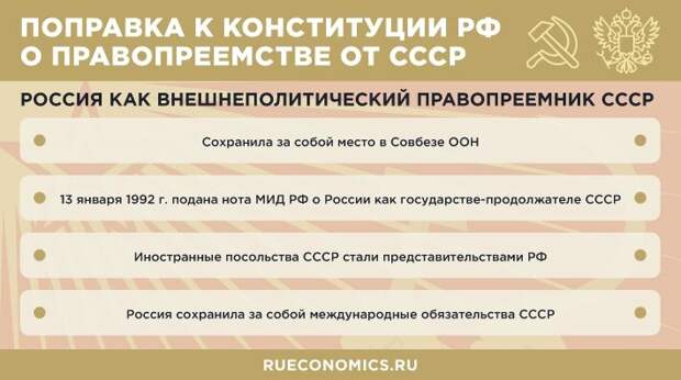 Новая редакция Конституции РФ закроет вопрос СССР для российской политики