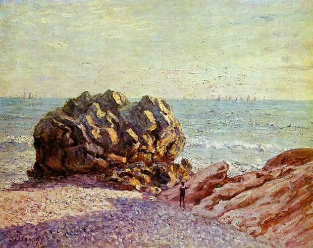 Sisley Alfred Stor Rock Ladys cove in the evening Sun. Сислей, Альфред