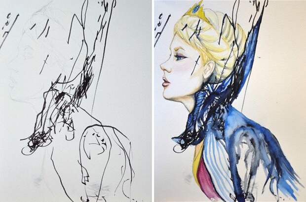 Мама превращает каракули своей дочери в картины, Рут Остерман 