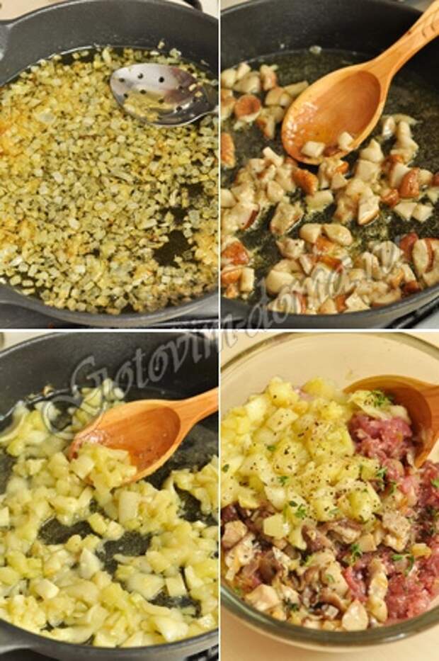 Патиссоны, фаршированные мясом и грибами