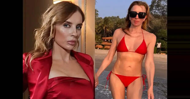 57-летняя Светлана Бондарчук снялась в красном бикини на пляже