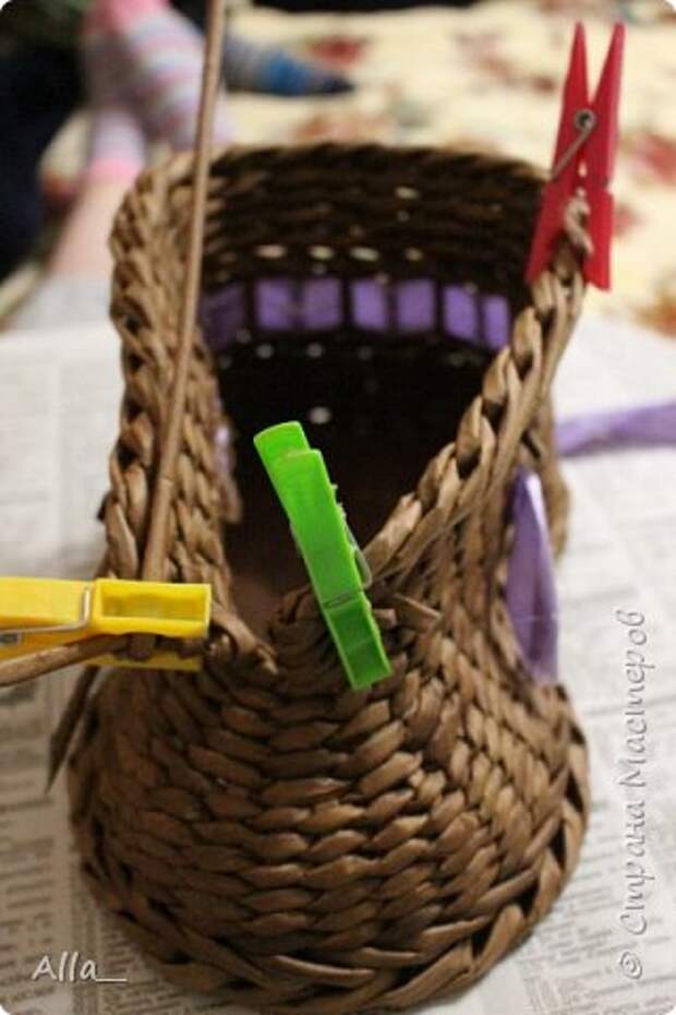 Мастер-класс Поделка изделие Плетение Как я делаю башмак Трубочки бумажные фото 15