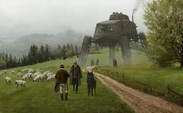 Война прошлого и будущего: картины Jakub Rozalski Война прошлого и будущего: картины Jakub Rozalski