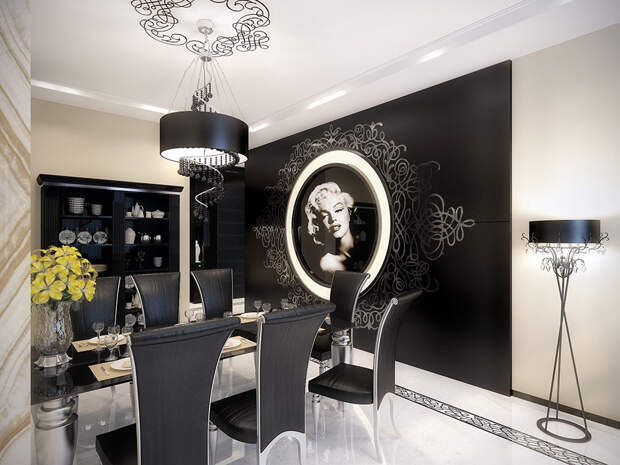Classic and Elegant Black and White Interior for Oozes Apartment maxpowerdesign.com