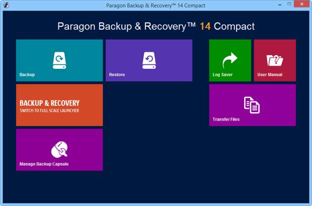 Paragon Backup and Recovery 14 Compact - бесплатная лицензия