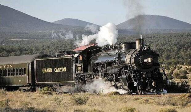 20. Grand Canyon Railway, США железная дорога, поезд, путешествие