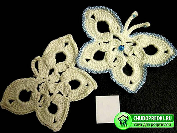 Вязаные бабочки крючком схемы