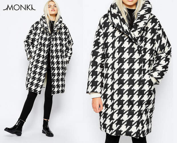 Monki AW15 oversized houndstooth coat