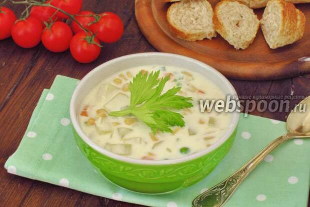 Фото Суп с консервированной кукурузой