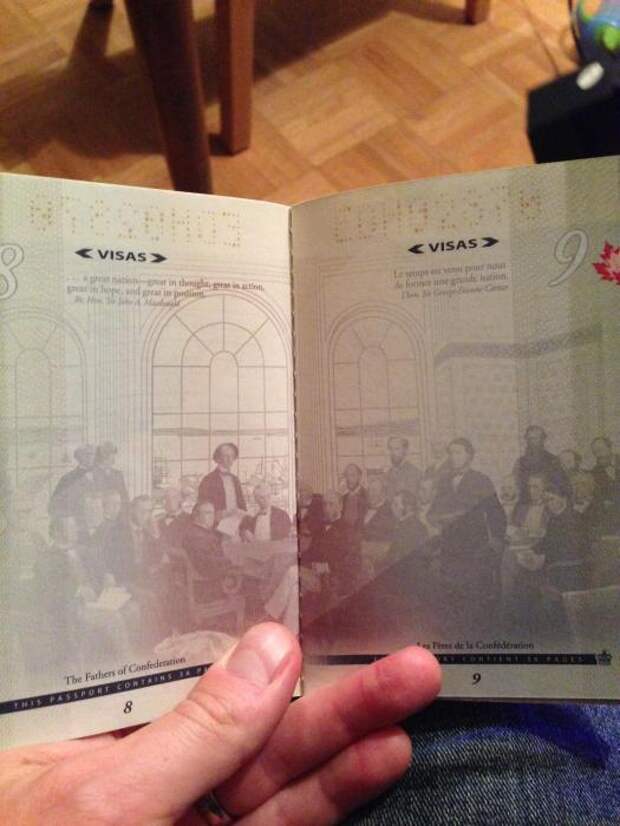 Новый паспорт гражданина Канады в свете ультрафиолета Новый паспорт гражданина Канады в свете ультрафиолета документ, паспорт