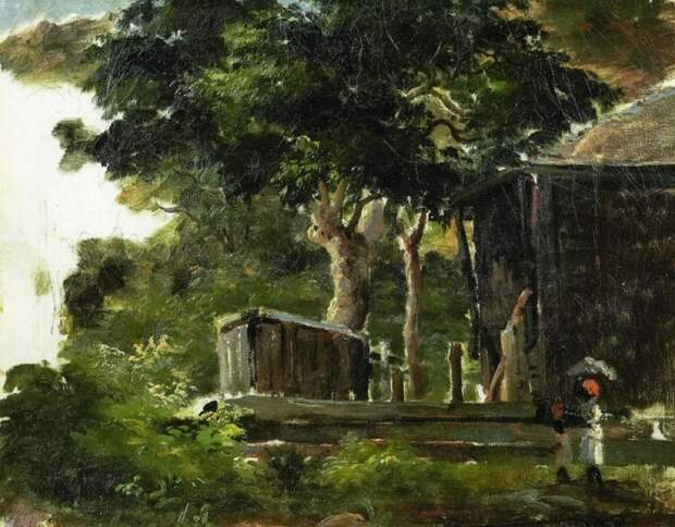 Landscape with House in the Woods in Saint Thomas, Antilles. 1854-55. Писсарро, Камиль