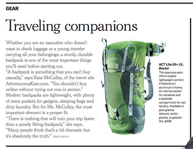 Kate McCulley in New York Times